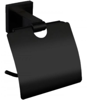 Держатель туалетной бумаги Nofer Barcelona с крышкой, черный, 16917.N