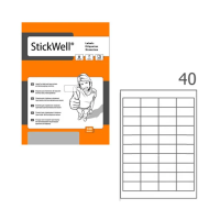 Этикетки самоклеящиеся Stickwell 12625, белые, 48.5х25.4мм, 4000шт