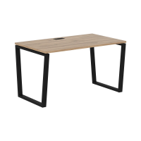 Стол прямой EVST 1380 Дуб Денвер светлый/Черный 1360х800х750 EDIS