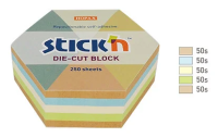 Блок самоклеящийся бумажный Stick`n 21828 61x70мм 250лист. пастель+крафт ассорти 'гексагон'