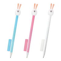 Ручка шариковая Юнландия Ушастый зайка синяя, 0.35мм, корпус ассорти