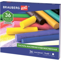 Пастель масляная художественная BRAUBERG ART 'CLASSIC', 36 цветов, круглое сечение, 181449