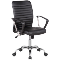 Кресло офисное Helmi Lux HL-M09, иск.кожа, черная, крестовина хром