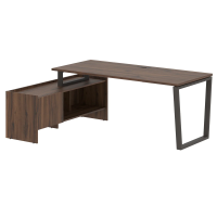 Стол с тумбой EVCT 19814 Дуб Денвер темный/Мокко 1960х1400х750 EDIS