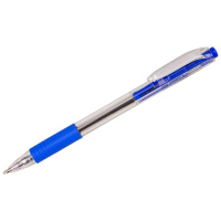 Шариковая ручка автоматическая Luxor Sprint синяя, 1мм, прозрачный корпус