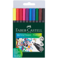Набор ручек капиллярных Faber-Castell 10 цветов, 0.4мм, черный корпус