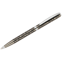 Ручка шариковая Delucci 'Motivo', синяя, 1,0мм, корпус оружейный металл/серебро, поворот, подар.уп.