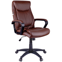 Кресло руководителя Helmi Income HL-E02, экокожа, коричневая, крестовина пластик