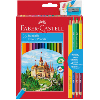 Карандаши цветные Faber-Castell 'Замок', 36цв., шестигр., заточ.+6цв.+ч/г кар.+точилка, картон, евро