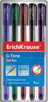 Ручка гелевая ErichKrause G-Tone,  синий, черный, красный, зеленый, фиолетовый