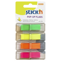 Клейкие закладки пластиковые Hopax Stick'n 4 цвета, 12х45мм, 160шт