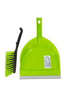Совок со щеткой сметкой York Клип пластик с резиновой кромкой, ассорти