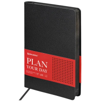 Ежедневник недатированный Brauberg Flexio черный, А5, 168 листов, под фактурную кожу
