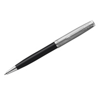 Ручка шариковая Parker 'Sonnet Sand Blasted Metal&Black Lacquer' черная, 1,0мм, поворот., подар. уп.