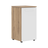 Шкаф колонка с глухой малой дверью MLC 42.1 Белый/Дуб Денвер светлый 429х423х821 MORRIS TREND