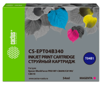 Картридж струйный Cactus CS-EPT04B340 T04B3 пурпурный (54мл) для Epson WorkForce Pro WF-C8190, WF-C8