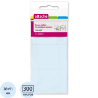 Блок для записей с клейким краем Attache голубой, 38х51мм, 300 листов