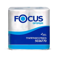 Туалетная бумага Focus Optimum 5036770, белая, 2 слоя, 4 рулона, 180 листов, 21.6м