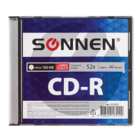 Диск CD-R Sonnen 700Mb, 52x, Slim Case, 1шт/уп