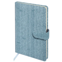 Еженедельник датированный 2026 А5 145х215 мм, BRAUBERG 'Augustus', под кожу, голубой, 117165