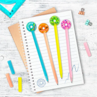 Ручка шариковая Юнландия Пончик синяя, 0.35мм, корпус ассорти