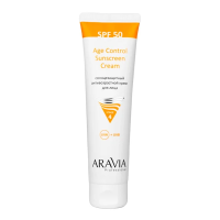 Крем для тела Aravia Professional Age Control Sunscreen Cream SPF 50, солнцезащитный анти-возрастной крем для лица, 100мл