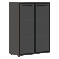 Шкаф средний широкий EMCS 85.7 Дуб Денвер тёмный/Черный/Мокко 852х430х1199 EDIS