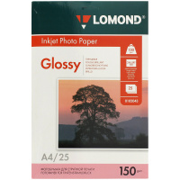Фотобумага для струйных принтеров Lomond А4, 25 листов, 150г/м2, глянцевая, одност., 102043