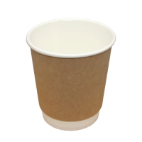 Стакан одноразовый 260мл, бумажный, крафт гладкий, для горячих напитков, 25шт/уп