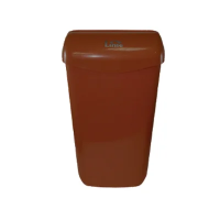 Корзина для мусора Lime 23л, коричневая, подвесная с держателем мешка, 974235