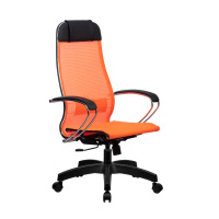 Кресло офисное Метта Комплект 12 ткань-сетка, оранжевый, крестовина пластик