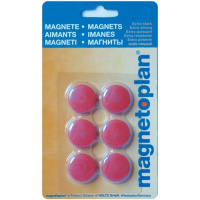 Магниты Magnetoplan Hobby d=25х8мм, 6шт/уп, красные