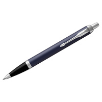 Шариковая ручка автоматическая Parker IM Core M, темно-синий/серебристый корпус, 1931668