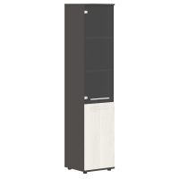 Шкаф высокий узкий EHCS 42.2 Ясень Траун/Белый/Мокко 426х430х1967 EDIS