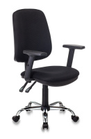 Кресло офисное Бюрократ T-620SL ткань TW-11, черная, крестовина хром
