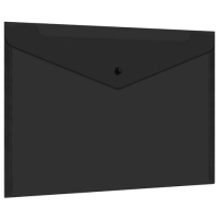 Папка-конверт с кнопкой прозрачная А4, BRAUBERG 'UNIVERSAL', до 100 листов, черная, 0,15 мм, 273072