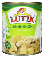 Шампиньоны Lutik резаные, 850мл