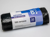 Мешки для мусора ПНД 120л 70х110 20шт в рулоне черного цвета Ben Fatto