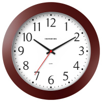 Часы настенные Troyka 51534510 d=30см, коричневая рамка