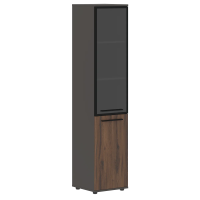 Шкаф высокий узкий EHCS 42.7(L) Дуб Денвер тёмный/Черный/Мокко 426х430х1967 EDIS