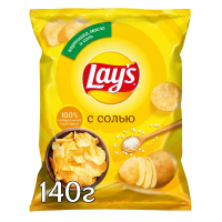 Чипсы Lay's натуральные соленые, 140г