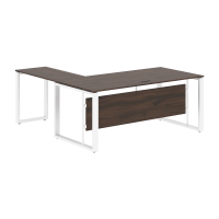 Стол руководителя угловой ECT 1819 Дуб Денвер темный/Белый 1800х1900х750 ENIO
