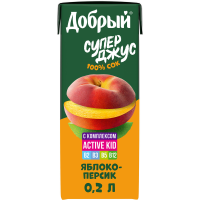 Сок Добрый яблоко-персик, 200мл