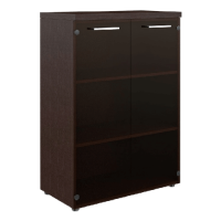 Шкаф средний Skyland Torr-Z TMC 85.2, венге магия, 854х452х1203мм, со стеклянными дверьми, с топом