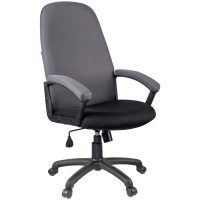 Кресло руководителя Helmi Elegant HL-E79, ткань TW, черно-серая, крестовина пластик