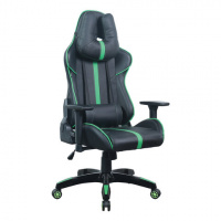Кресло геймера Brabix GT Carbon GM-120 экокожа, черная-зеленая, крестовина пластик