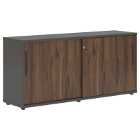 Шкаф низкий с дверьми купе ELC 1643 Дуб Денвер тёмный/Мокко/Мокко 1606х430х750 EDIS