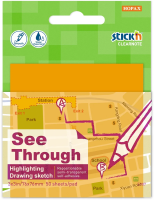 Блок самоклеящийся пластиковый Stick`n Clearnote 21710 76x76мм 50лист. неон оранжевый прозрачный