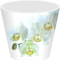 Горшок для цветов Фиджи Орхид Деко D 160 мм/1,6 л белая орхидеяING6196БЛ