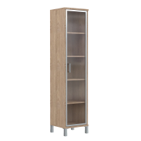 Шкаф-колонка высокая со стеклянной дверью в AL-рамке B 431.8 Дуб Бофорд 475х450х2054 BORN